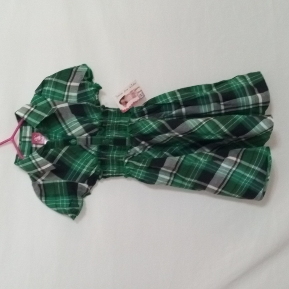 Green Plaid Kids Dress